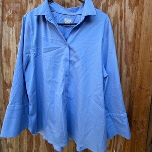 Chico’s Blue Long Sleeve Button-Up (Size 3)